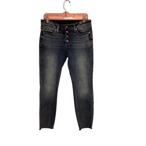Silver Jeans Suki Skinny Crop Raw Hem Button Fly Jeans Size 28